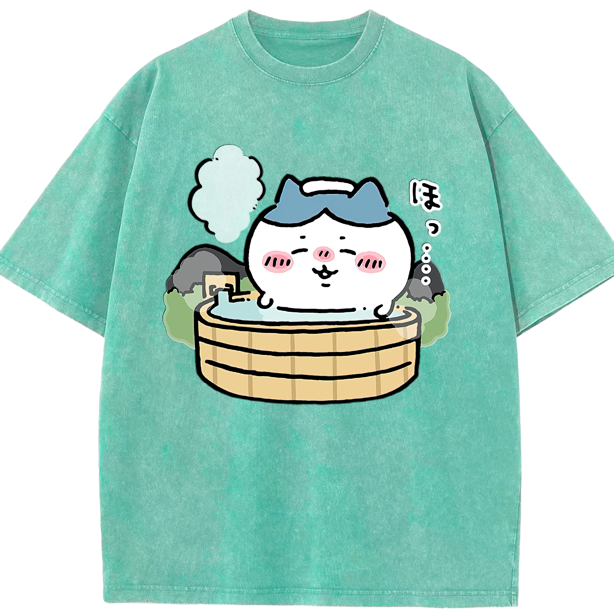 （画像用） ちいかわ ハチワレ Chii-kawa hachiware 綿100% ヴィンテージ風 半袖Tシャツ（フロントプリント）